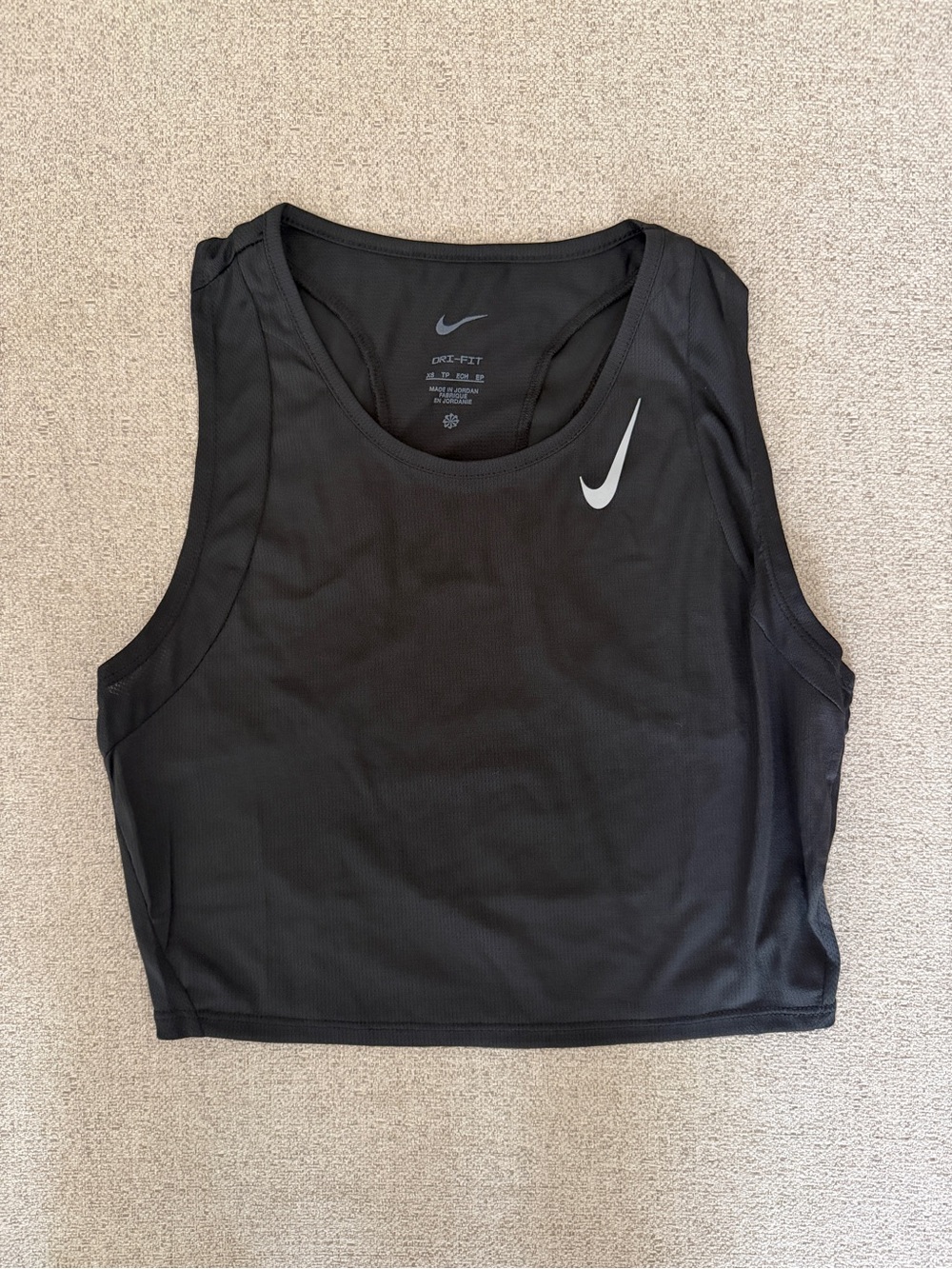 Nike Black Women's Performance Crop Tank with Reflective Swoosh